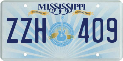 MS license plate ZZH409
