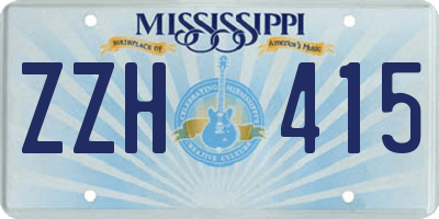 MS license plate ZZH415