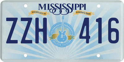 MS license plate ZZH416