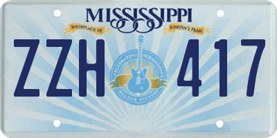 MS license plate ZZH417