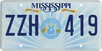 MS license plate ZZH419