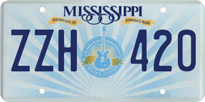 MS license plate ZZH420