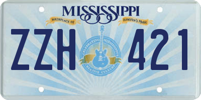 MS license plate ZZH421