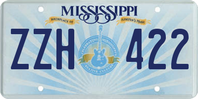 MS license plate ZZH422