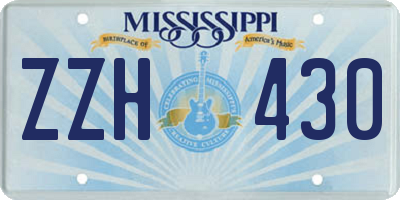 MS license plate ZZH430