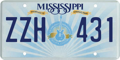 MS license plate ZZH431