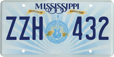 MS license plate ZZH432