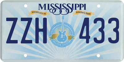 MS license plate ZZH433