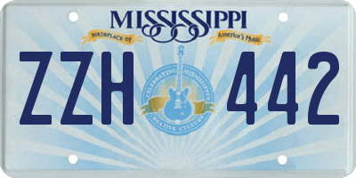 MS license plate ZZH442