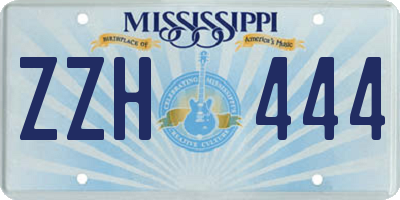 MS license plate ZZH444