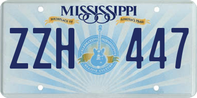 MS license plate ZZH447