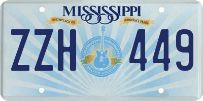 MS license plate ZZH449