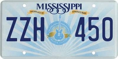MS license plate ZZH450