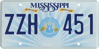 MS license plate ZZH451
