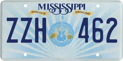 MS license plate ZZH462
