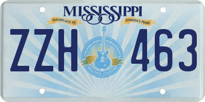 MS license plate ZZH463