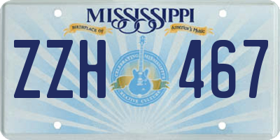 MS license plate ZZH467