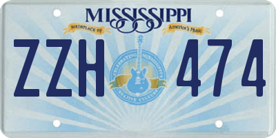 MS license plate ZZH474
