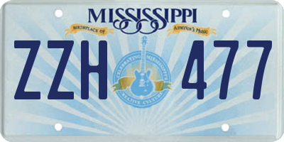 MS license plate ZZH477