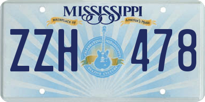 MS license plate ZZH478