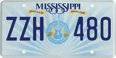 MS license plate ZZH480
