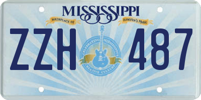 MS license plate ZZH487