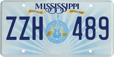 MS license plate ZZH489