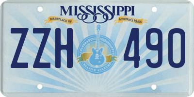 MS license plate ZZH490