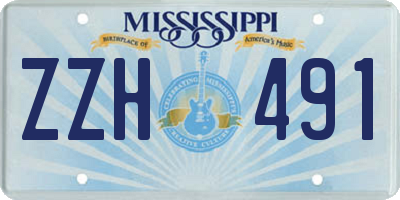 MS license plate ZZH491