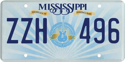 MS license plate ZZH496