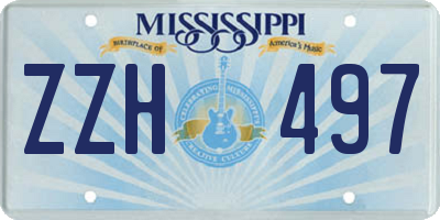MS license plate ZZH497