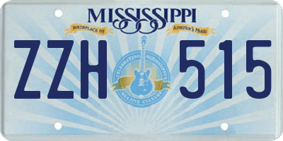 MS license plate ZZH515