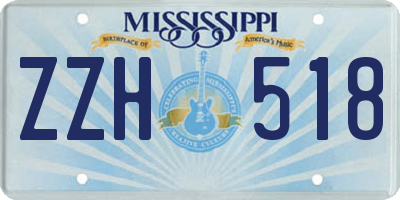 MS license plate ZZH518