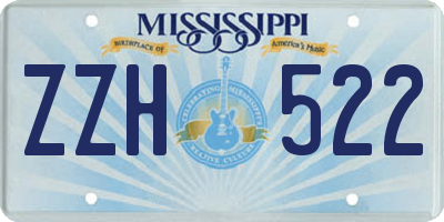 MS license plate ZZH522
