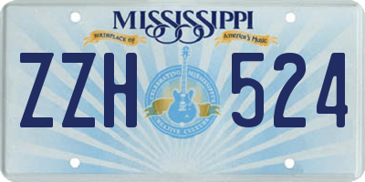 MS license plate ZZH524