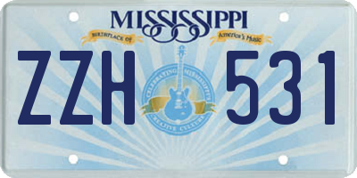 MS license plate ZZH531