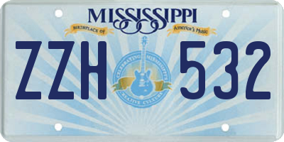 MS license plate ZZH532