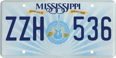 MS license plate ZZH536
