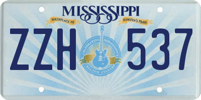 MS license plate ZZH537