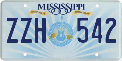 MS license plate ZZH542