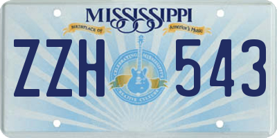 MS license plate ZZH543