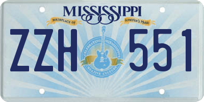 MS license plate ZZH551