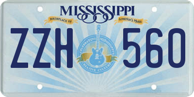 MS license plate ZZH560