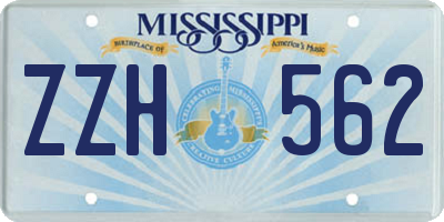 MS license plate ZZH562