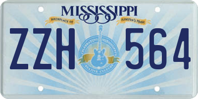 MS license plate ZZH564