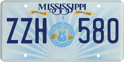 MS license plate ZZH580