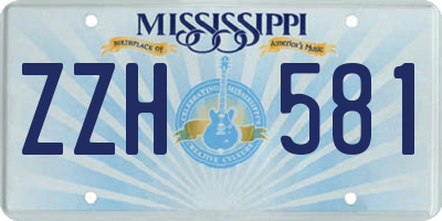 MS license plate ZZH581