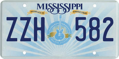 MS license plate ZZH582