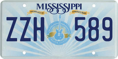MS license plate ZZH589