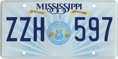 MS license plate ZZH597